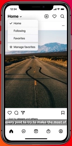 instagram app open on iphone